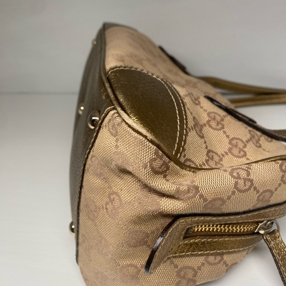 Gucci Mini Boston Gold Guccissima Canvas Shoulder Bag, Vintage - Picture 6 of 7